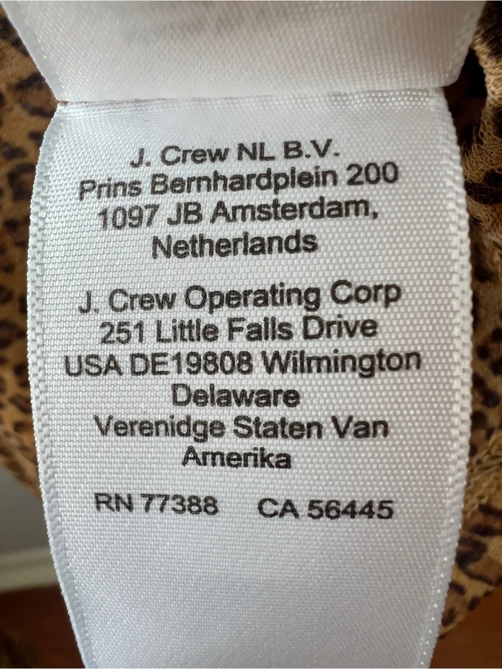 J. Crew Leopard Print Long Sleeve Tee in Tan and Brown
